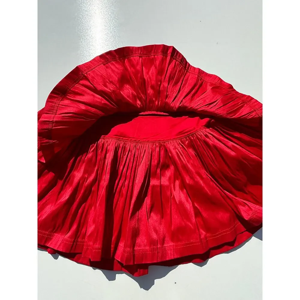 Aje. Rhythmic Tiered Frill Skirt Scarlet Red Mini 8
